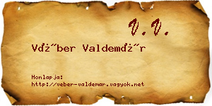 Véber Valdemár névjegykártya